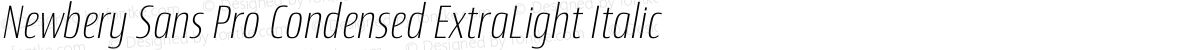 Newbery Sans Pro Condensed ExtraLight Italic