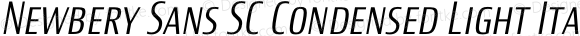 Newbery Sans SC Condensed Light Italic