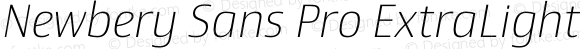 Newbery Sans Pro ExtraLight Italic