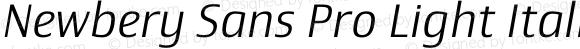 Newbery Sans Pro Light Italic