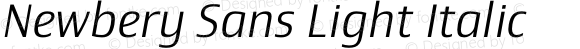 Newbery Sans Light Italic