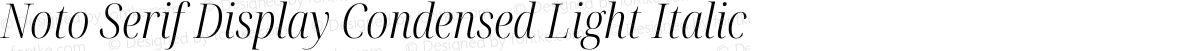 Noto Serif Display Condensed Light Italic