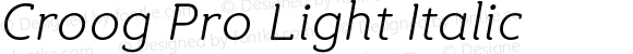 Croog Pro Light Italic