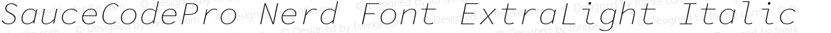 SauceCodePro Nerd Font ExtraLight Italic