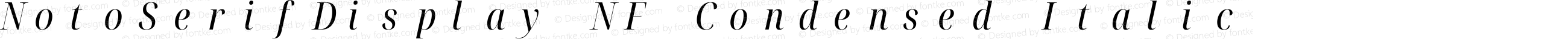 NotoSerifDisplay NF Condensed Italic