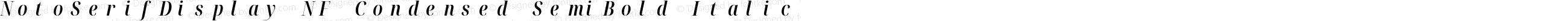 NotoSerifDisplay NF Condensed SemiBold Italic