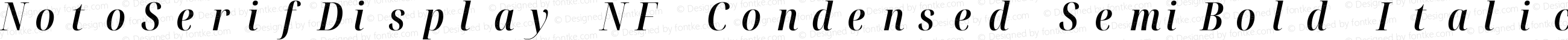 NotoSerifDisplay NF Condensed SemiBold Italic