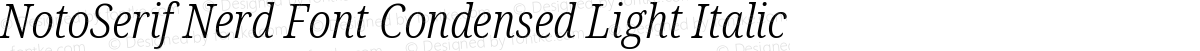 NotoSerif Nerd Font Condensed Light Italic