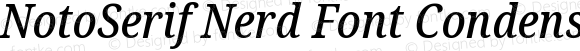 NotoSerif Nerd Font Condensed Medium Italic