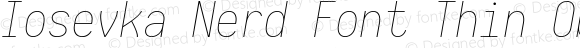 Iosevka Nerd Font Thin Oblique