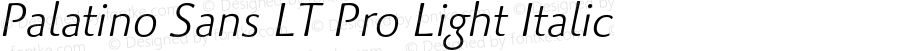 Palatino Sans LT Pro Light Italic