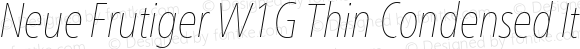 Neue Frutiger W1G Thin Condensed Italic