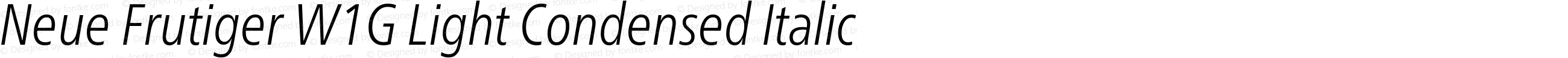 Neue Frutiger W1G Light Condensed Italic