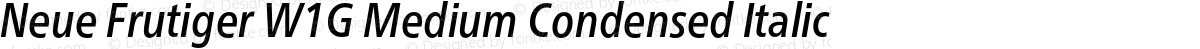 Neue Frutiger W1G Medium Condensed Italic