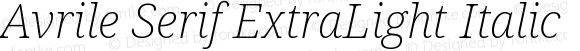Avrile Serif ExtraLight Italic