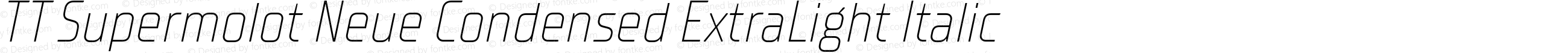 TT Supermolot Neue Condensed ExtraLight Italic