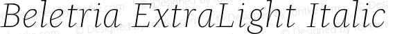 Beletria ExtraLight Italic