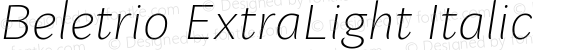 Beletrio ExtraLight Italic