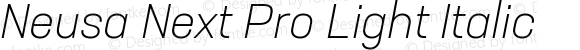 Neusa Next Pro Light Italic