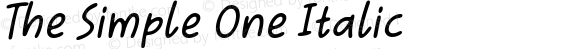The Simple One Italic