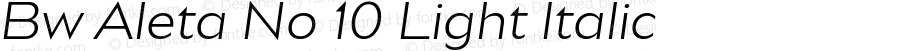 Bw Aleta No 10 Light Italic