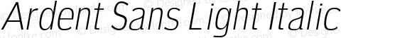 Ardent Sans Light Italic