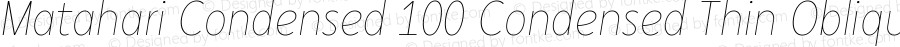 Matahari Condensed 100 Cn Th Ob