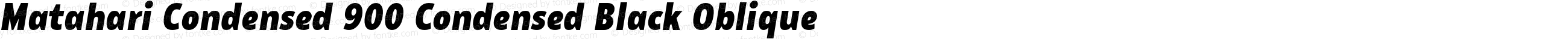 Matahari Condensed 900 Condensed Black Oblique