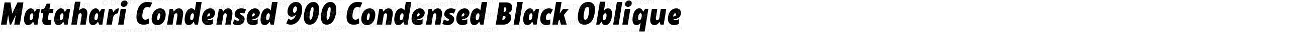 Matahari Condensed 900 Condensed Black Oblique