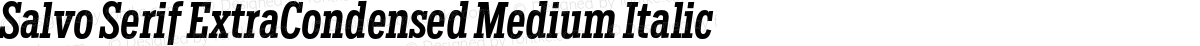 Salvo Serif ExtraCondensed Medium Italic