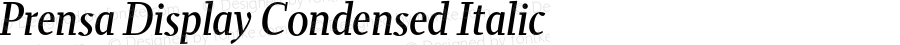 Prensa Display Condensed Italic