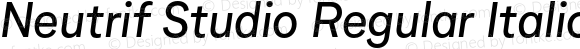 Neutrif Studio Regular Italic