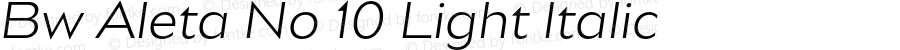 Bw Aleta No 10 Light Italic