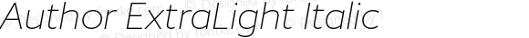 Author ExtraLight Italic