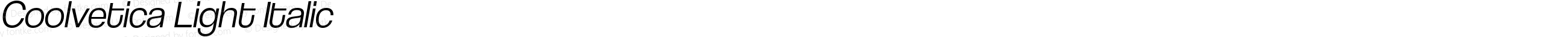 Coolvetica Light Italic