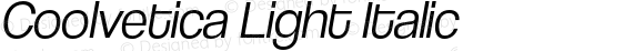 Coolvetica Light Italic