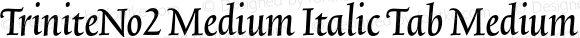 TriniteNo2 Medium Italic Tab Medium Italic