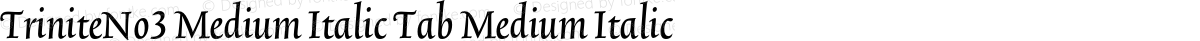 TriniteNo3 Medium Italic Tab Medium Italic