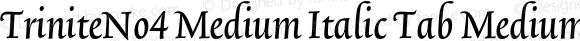 TriniteNo4 Medium Italic Tab Medium Italic