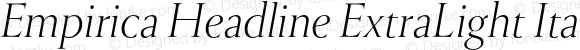 Empirica Headline ExtraLight Italic