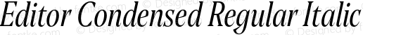 Editor Condensed Regular Italic