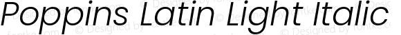 Poppins Latin Light Italic