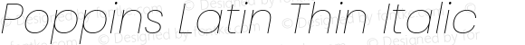 Poppins Latin Thin Italic