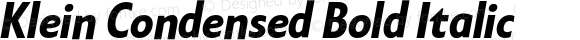 Klein Condensed Bold Italic