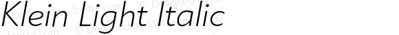 Klein Light Italic