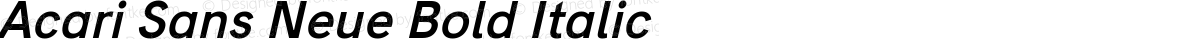 Acari Sans Neue Bold Italic