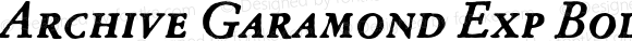 Archive Garamond Exp Bold Italic