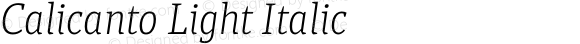 Calicanto Light Italic