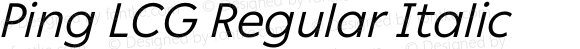 Ping LCG Regular Italic
