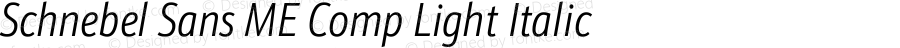 Schnebel Sans ME Comp Light Italic